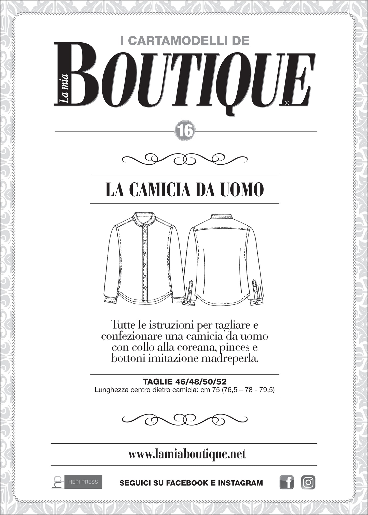 Cartamodello – LA CAMICIA DA UOMO