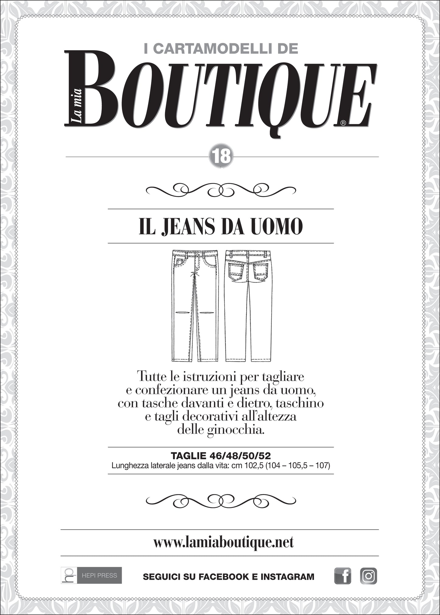 Cartamodello – IL JEANS DA UOMO